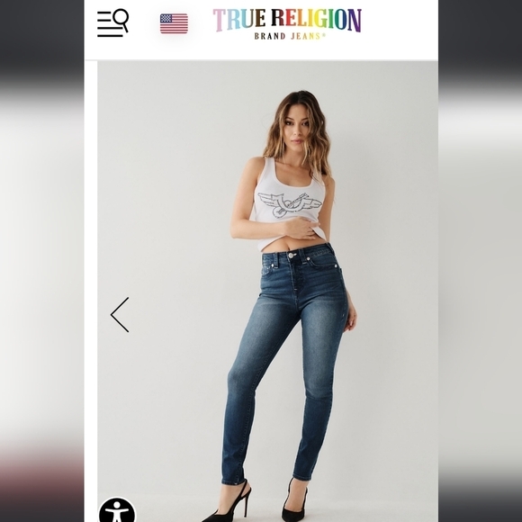 NWOT TRUE RELIGION HALLIE HIGH RISE SUPER SKINNY SZ 27 - Picture 1 of 15